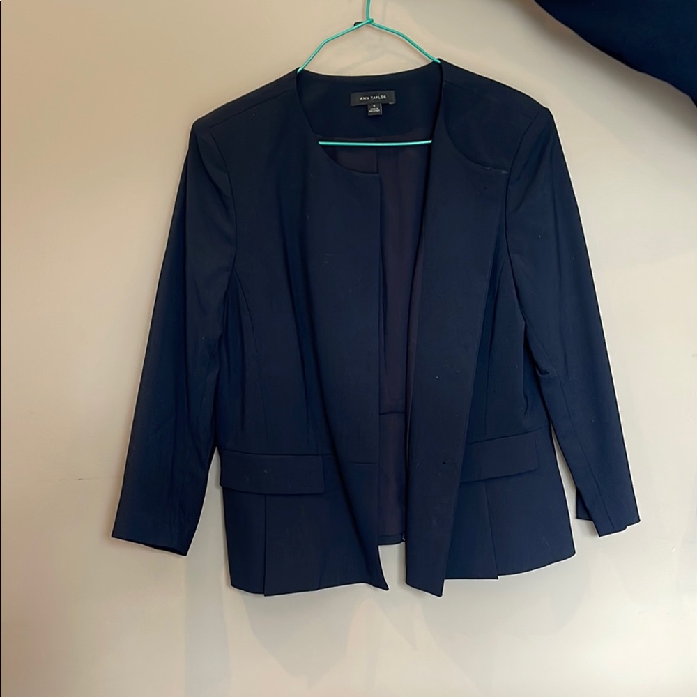 Ann Taylor Black Blazer Classic Tailored Suit Jacket